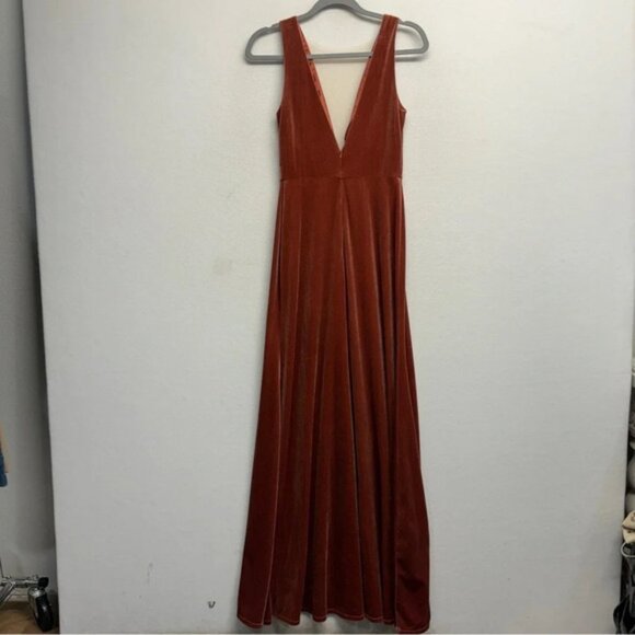 Jenny Yoo Logan Velvet Sleeveless Illusion Plunging V-Neck Gown Maxi Dress 2 - Picture 9 of 16